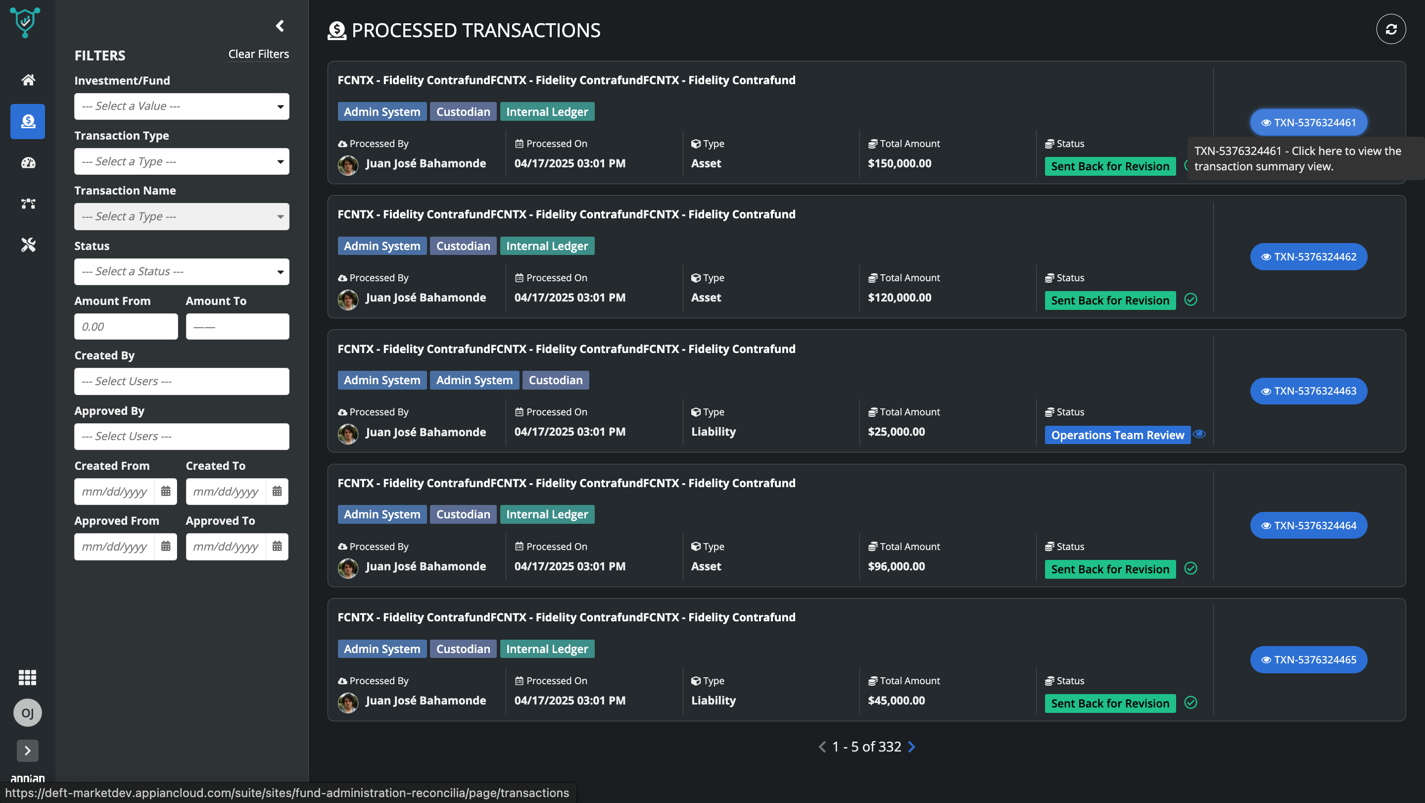 Processed Transactions