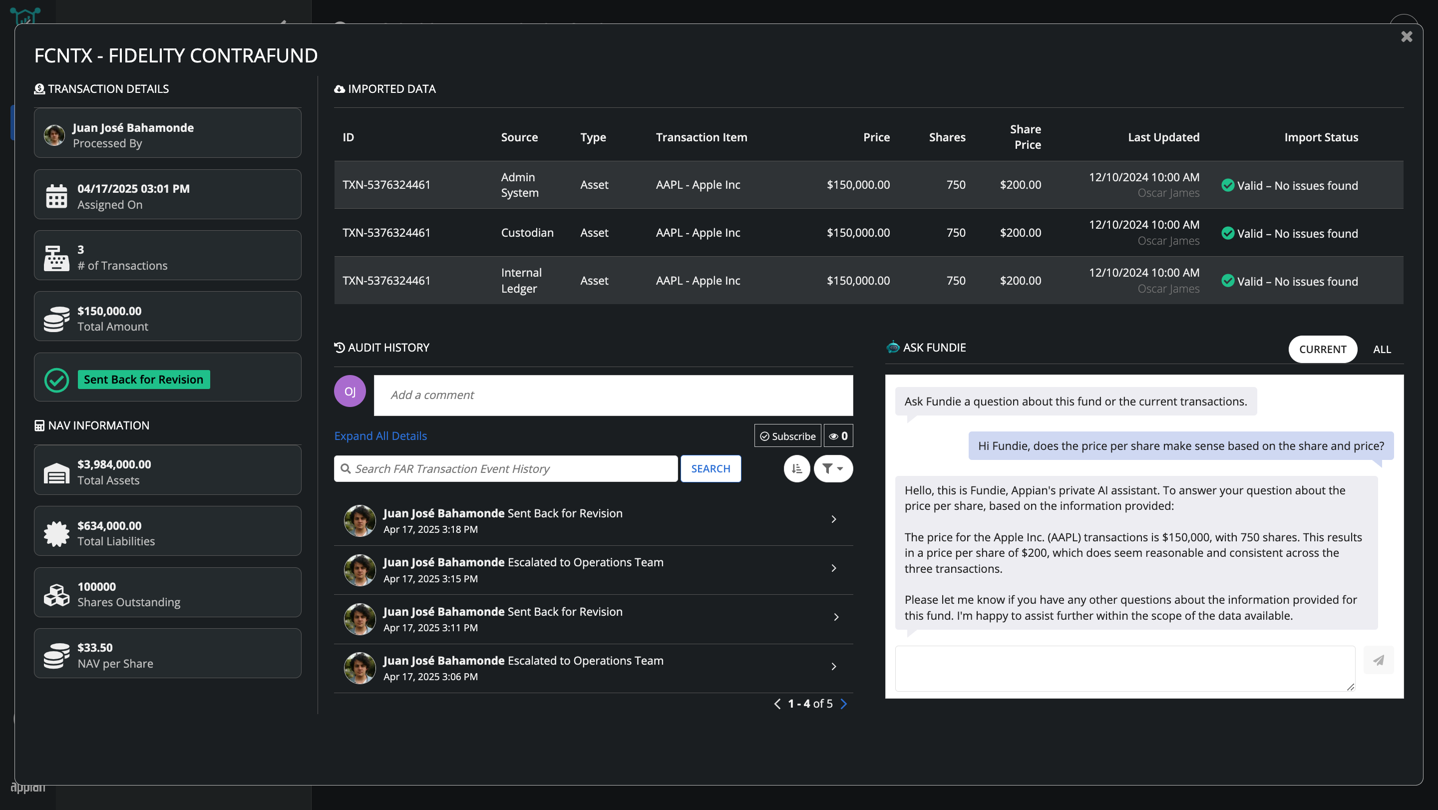 Transaction Summary